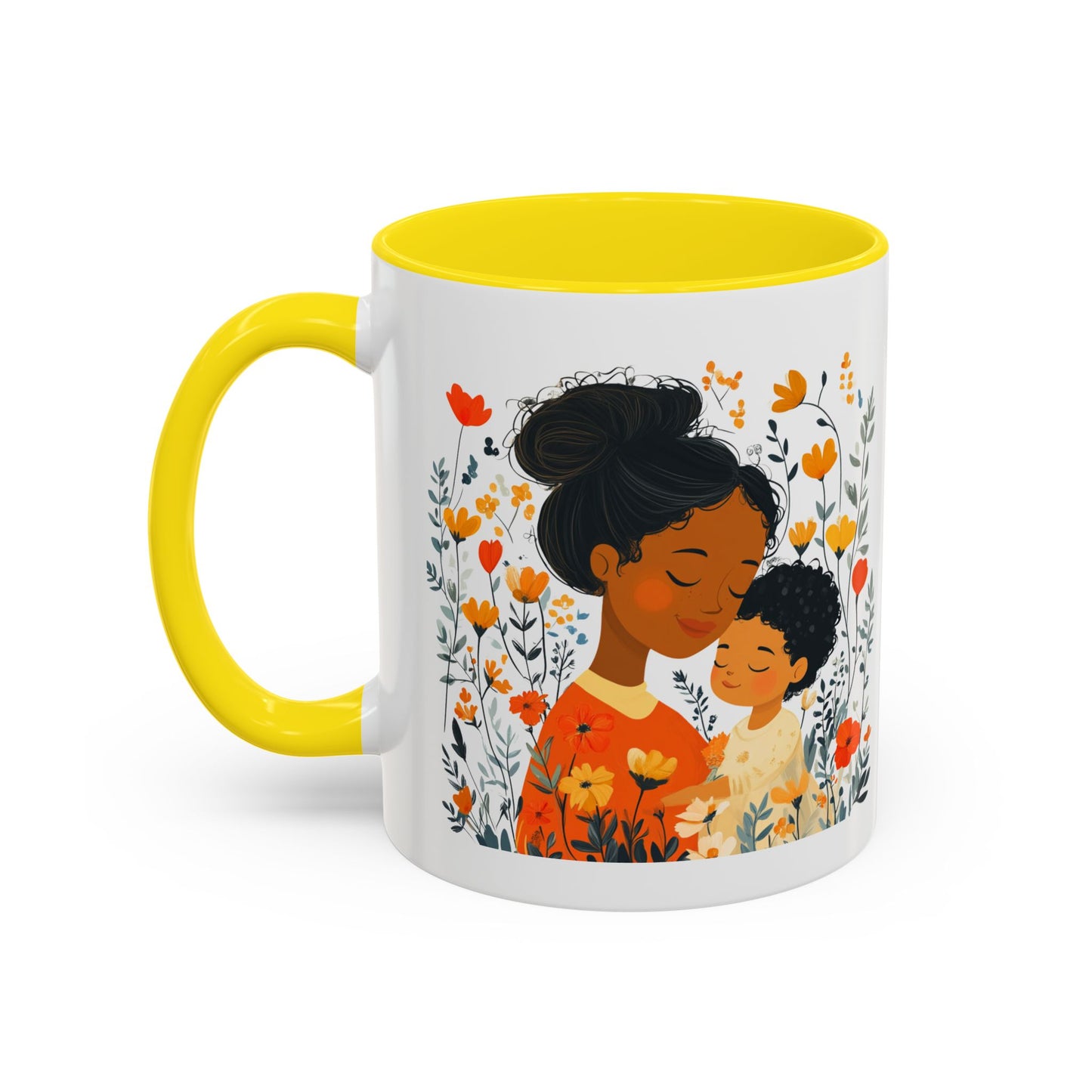 Floral Mama & Child Coffee Mug - Perfect for Mother's Day, Gift for Mom, Family Time, Cute Drinkware, Wellness, Friendship