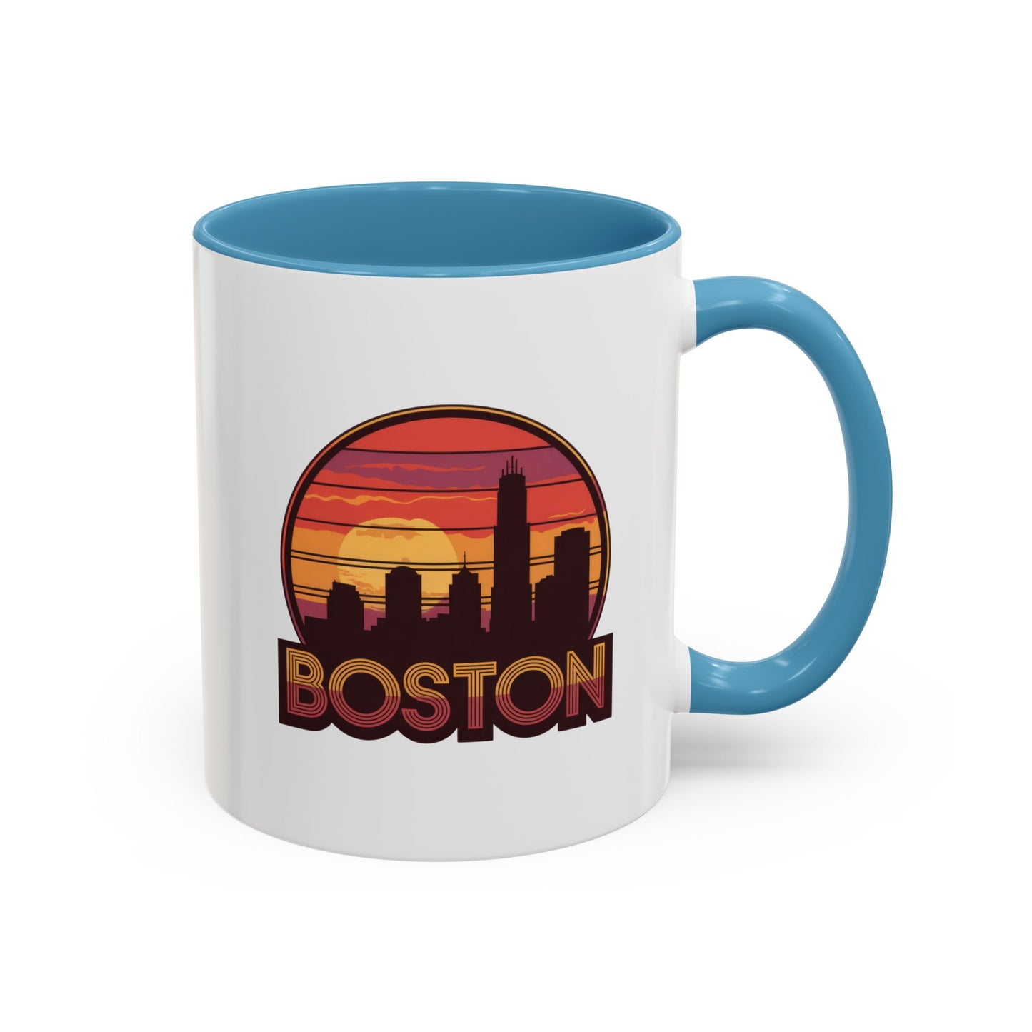 Boston Sunset Accent Coffee Mug, Unique Gift for Boston Lovers, Travel Souvenir, Home Decor, Coffee Lover's Gift, 11oz 15oz Options
