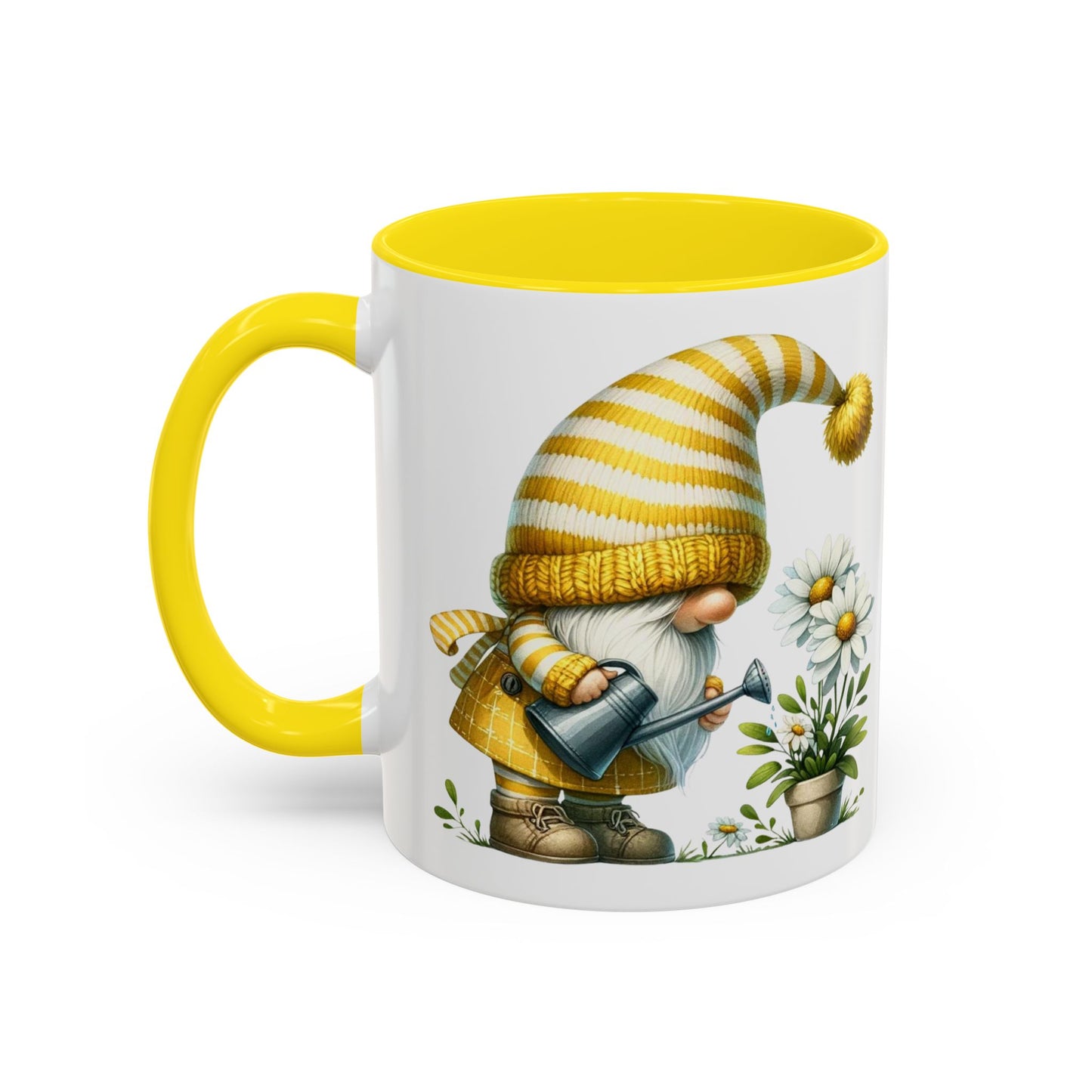 Charming Gnome Accent Coffee Mug, Cute Nature Decor, Garden Lover Gift, Springtime Coffee Cup, Whimsical Kitchenware