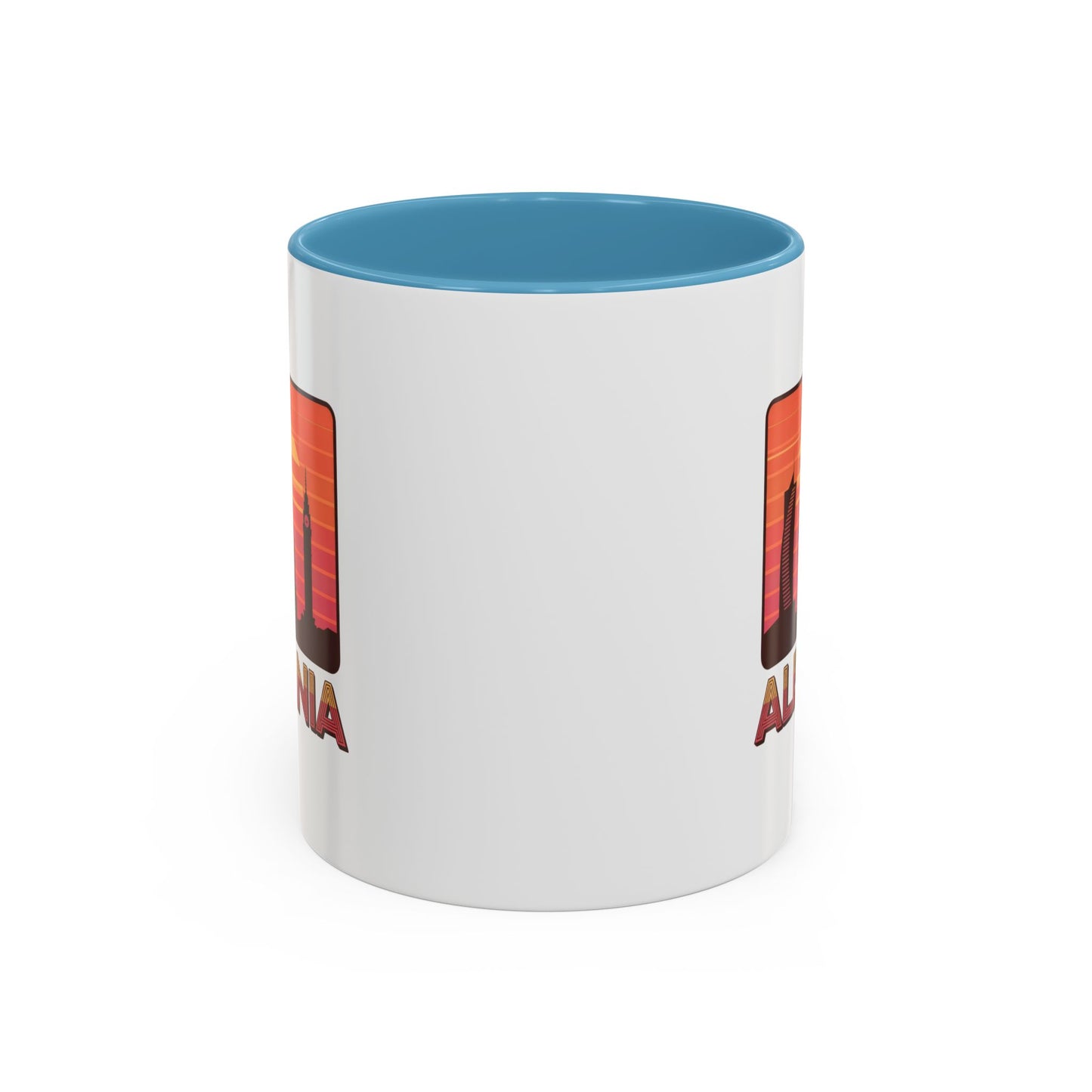 Albania Sunrise Accent Coffee Mug | Retro Travel Mug | Gift for Coffee Lovers | Unique Home Decor | Custom Souvenir for Albania Enthusiasts