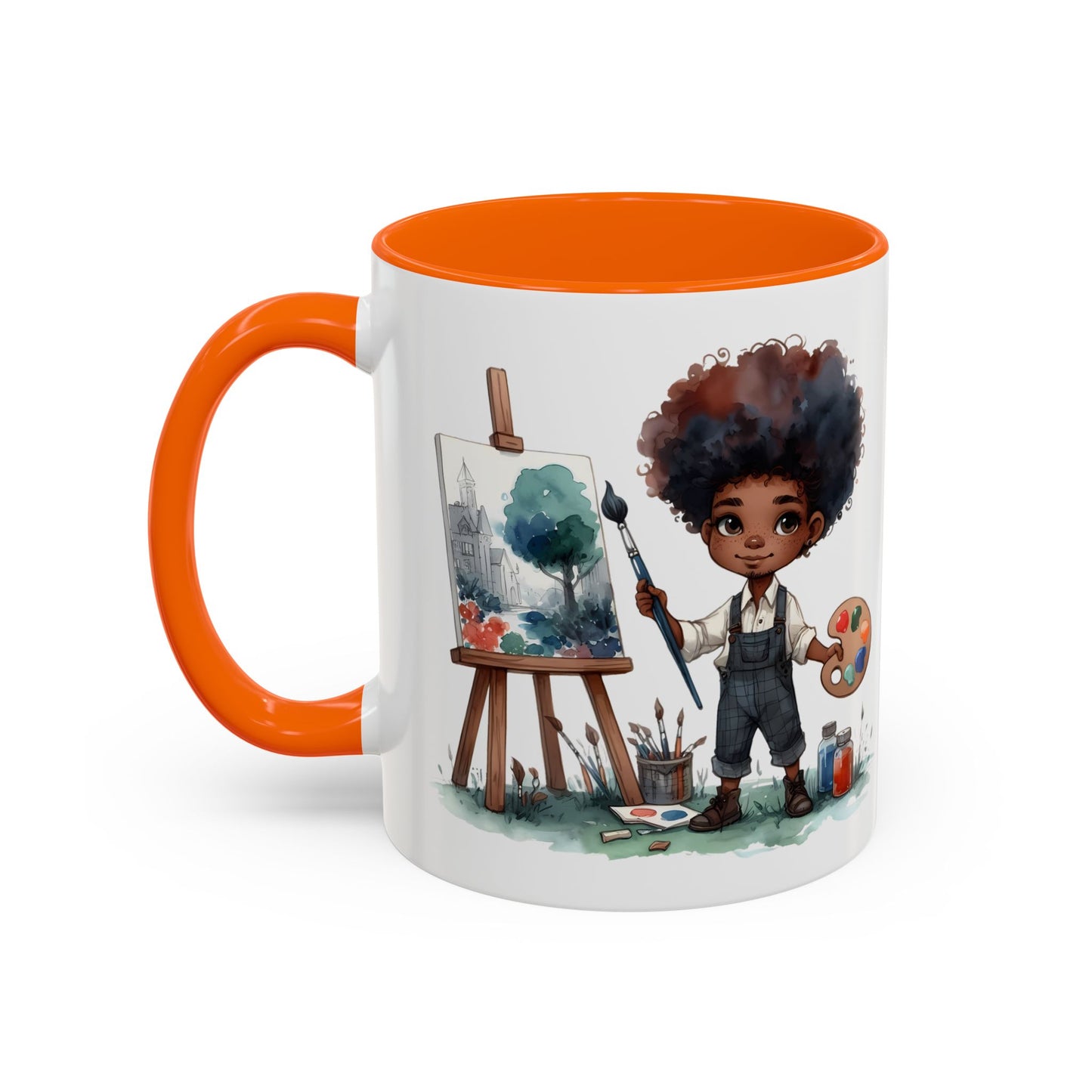 Creative Kid's Coffee Mug | Art Lover Gift | Black & White Accent Mug | Unique Art Design | Children's Art Decor | Fun Ceramic Cup