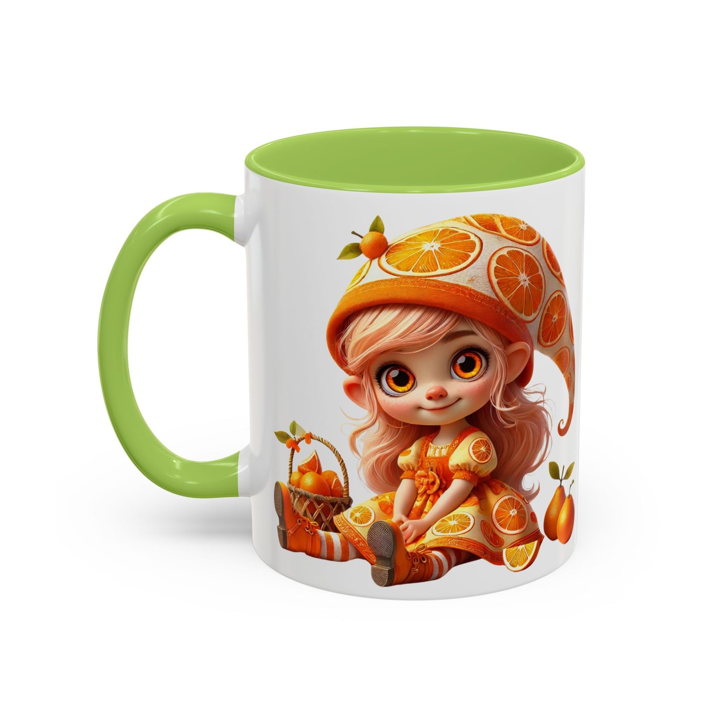 Whimsical Orange-Themed Coffee Mug, Cute Ceramic Cup for Fruit Lovers, Ideal Gift for Halloween, Birthdays, and Orange Enthusiasts