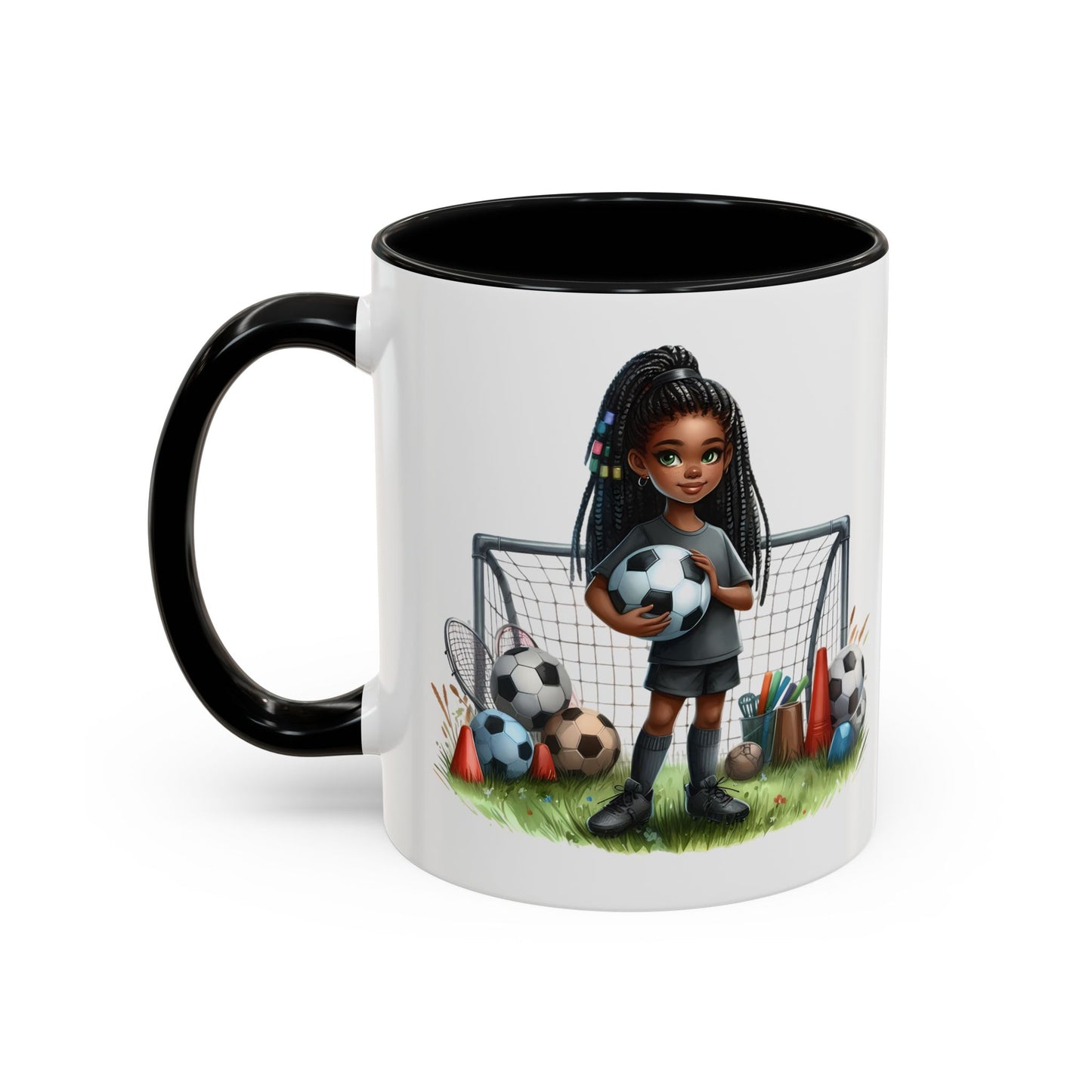 Soccer-Themed Accent Coffee Mug, Personalized Sports Fan Gift, Perfect for Coaches, Players, Kids, and Birthdays