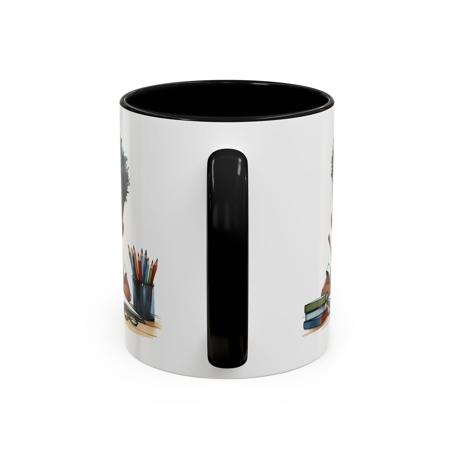 Creative Kids Coffee Mug, Black Accent Mug, Cute Student Gift, Kids Artwork Mug, Back-to-School Coffee Cup, Educational Gift Idea