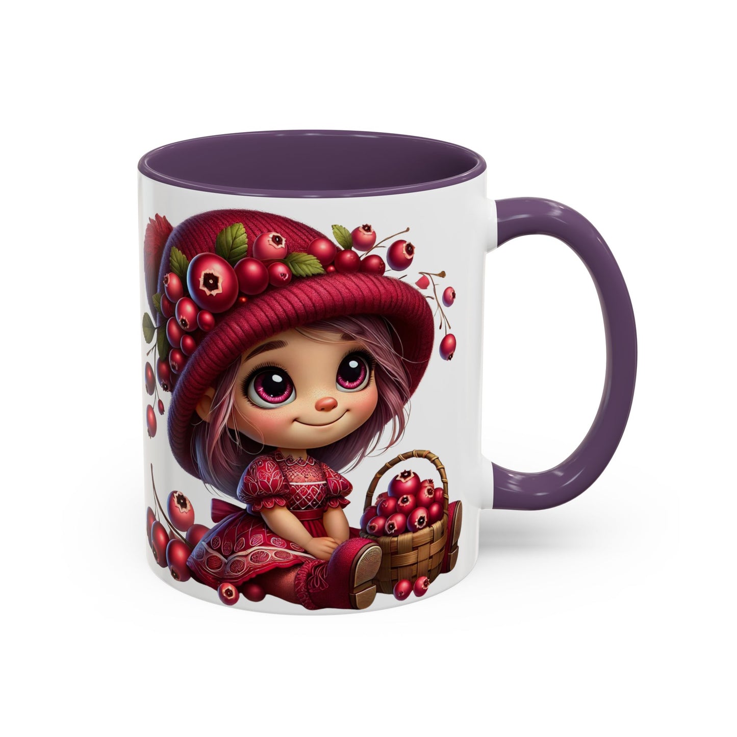 Whimsical Berry Girl Coffee Mug - Cute 11oz & 15oz Designs