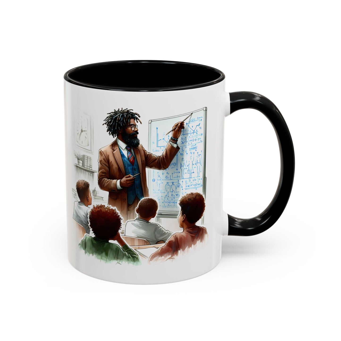 Inspirational Teacher Coffee Mug, Motivational Gift, Black Accent, Education Decor, Classroom Humor, Stylish Drinkware