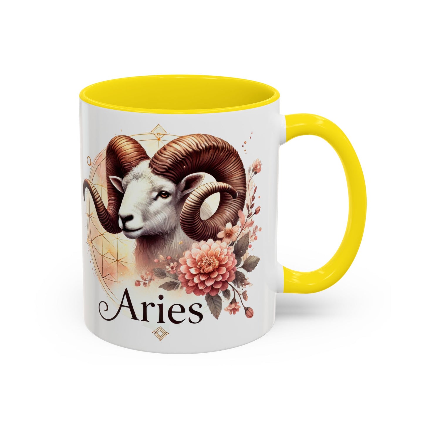 Aries Zodiac Coffee Mug - Astrological Floral Design - Perfect Gift for Astrology Lovers