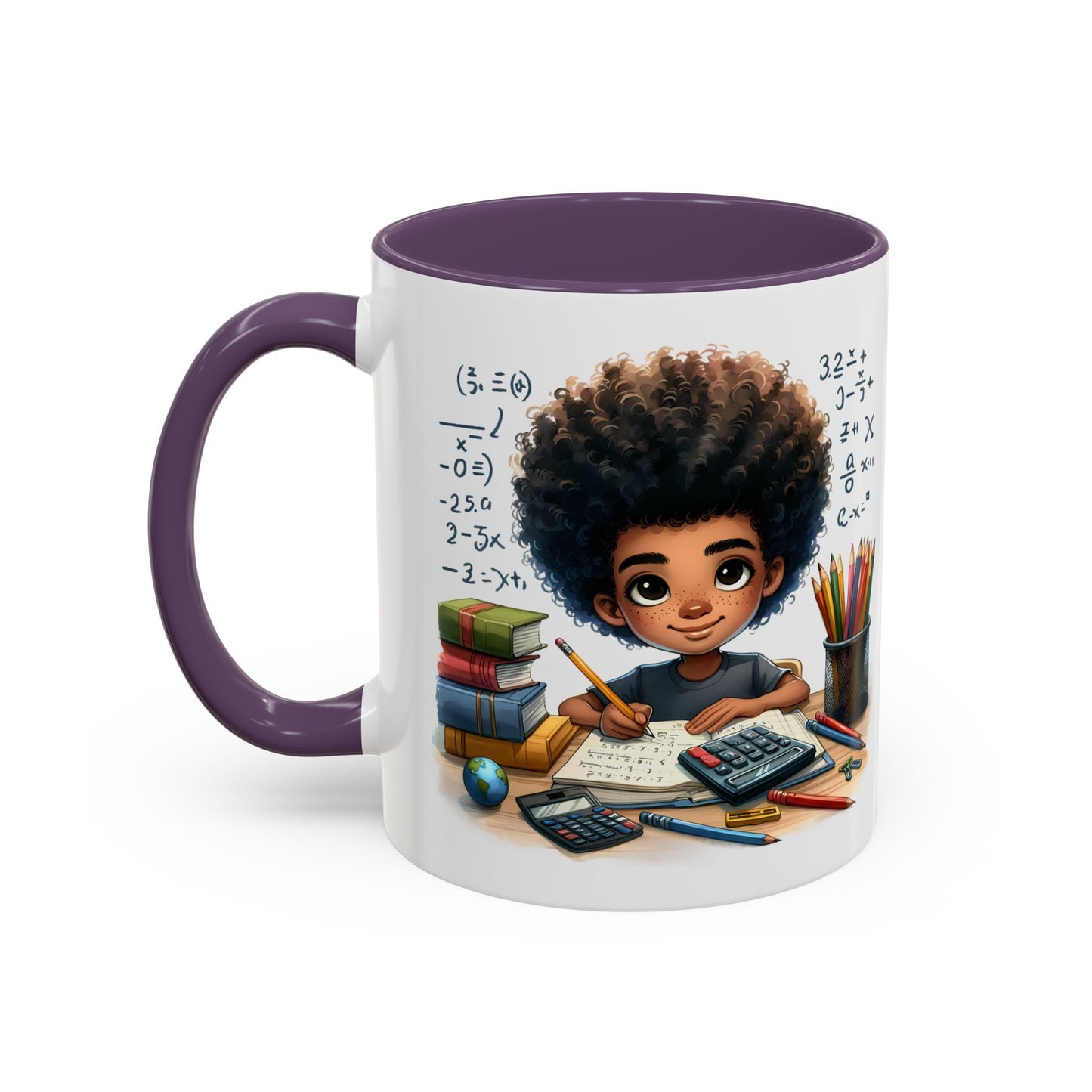 Cute Academic Accent Coffee Mug - Fun Mug for Students, Personalized Teacher Gift, Unique Gift for Scholars, Black Mug with Artwork