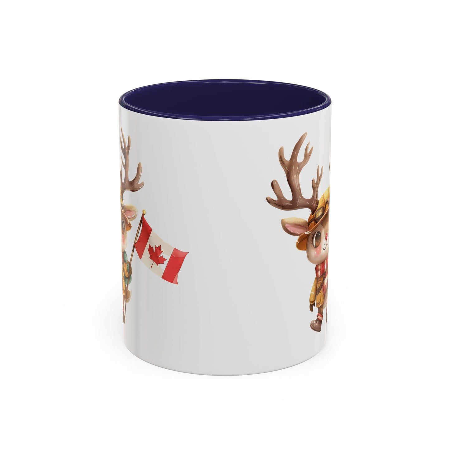 Cute Canadian Reindeer Mug, Accent Coffee Cup for Animal Lovers, Holiday Gift, Cute Kitchen Decor, Seasonal Drinkware