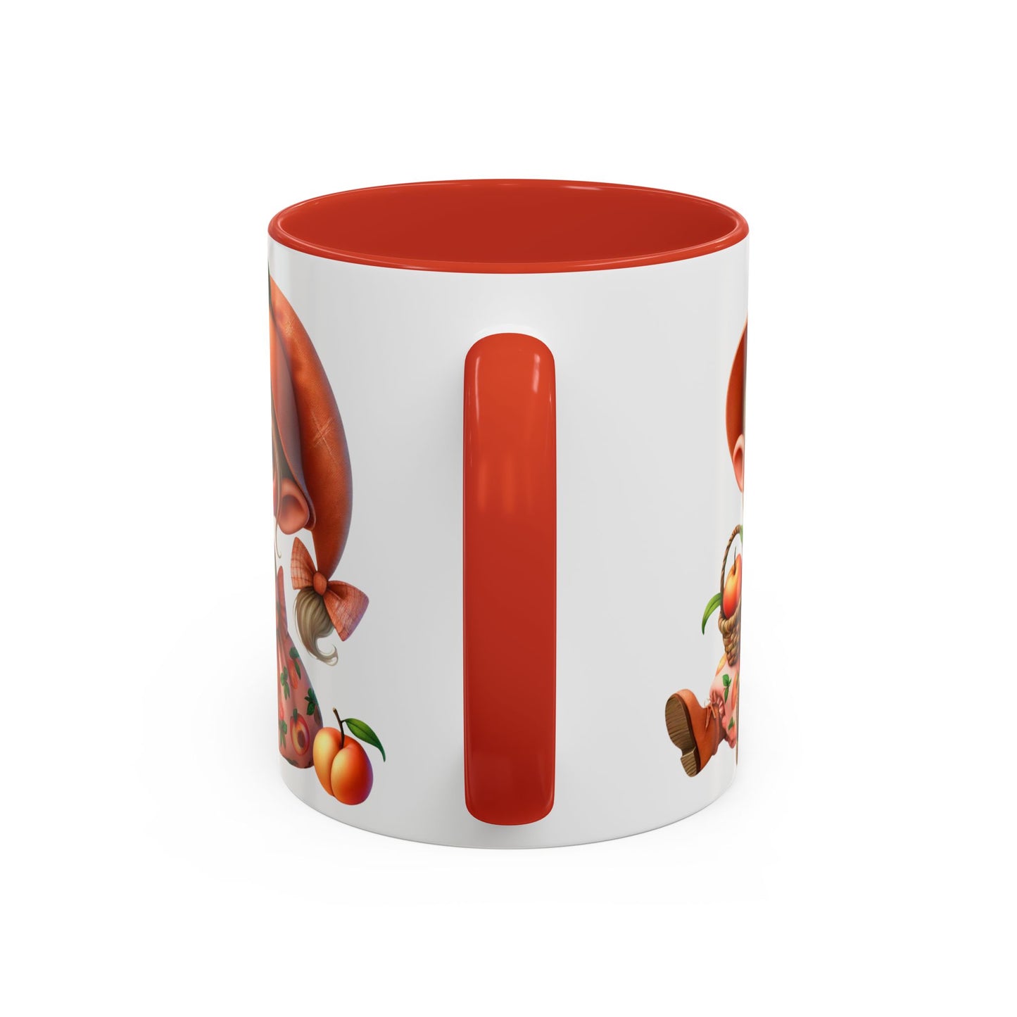 Cute Peach Character Accent Coffee Mug - 11 & 15oz