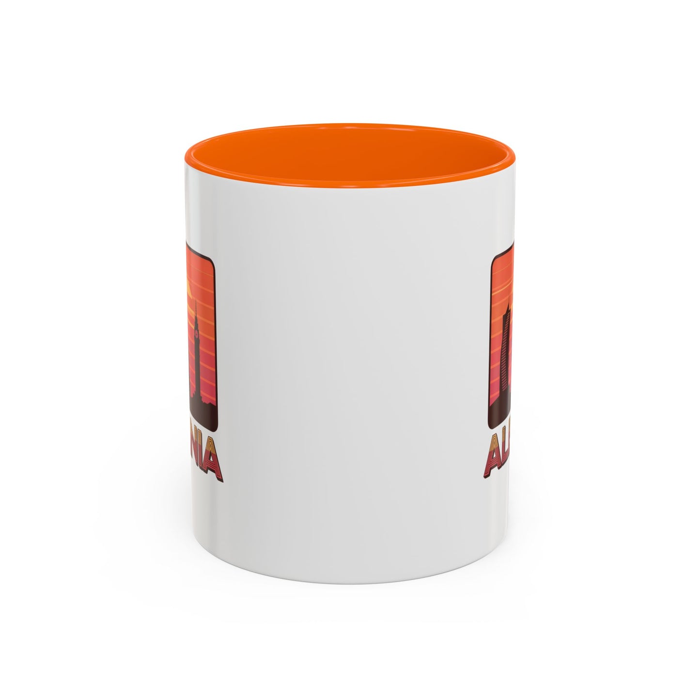 Albania Sunrise Accent Coffee Mug | Retro Travel Mug | Gift for Coffee Lovers | Unique Home Decor | Custom Souvenir for Albania Enthusiasts