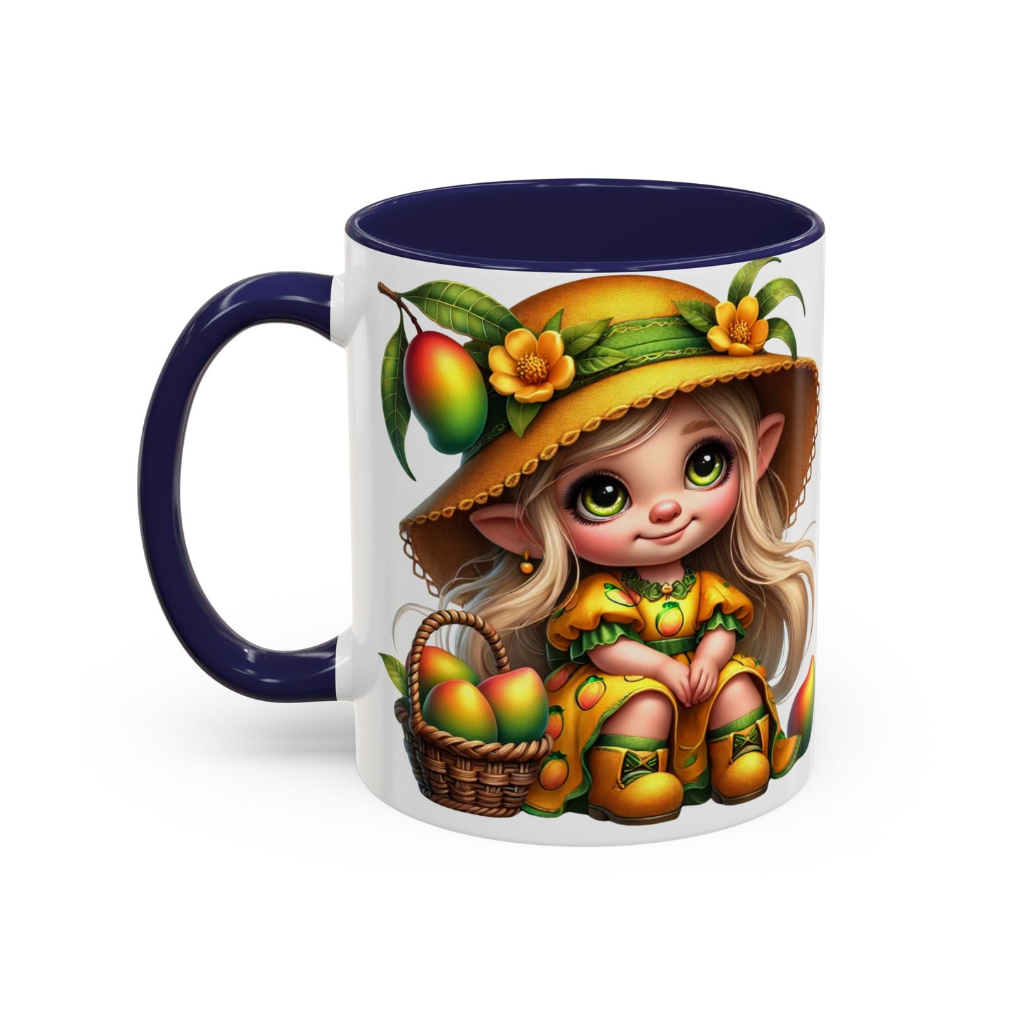 Cute Mango Fairy Accent Coffee Mug - Whimsical 11oz & 15oz