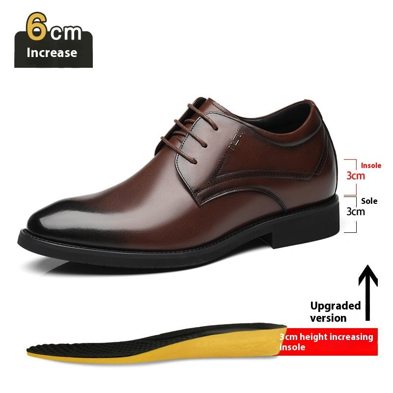 Business Formal Wear Genuine Leather Breathable Increased Men's Shoes