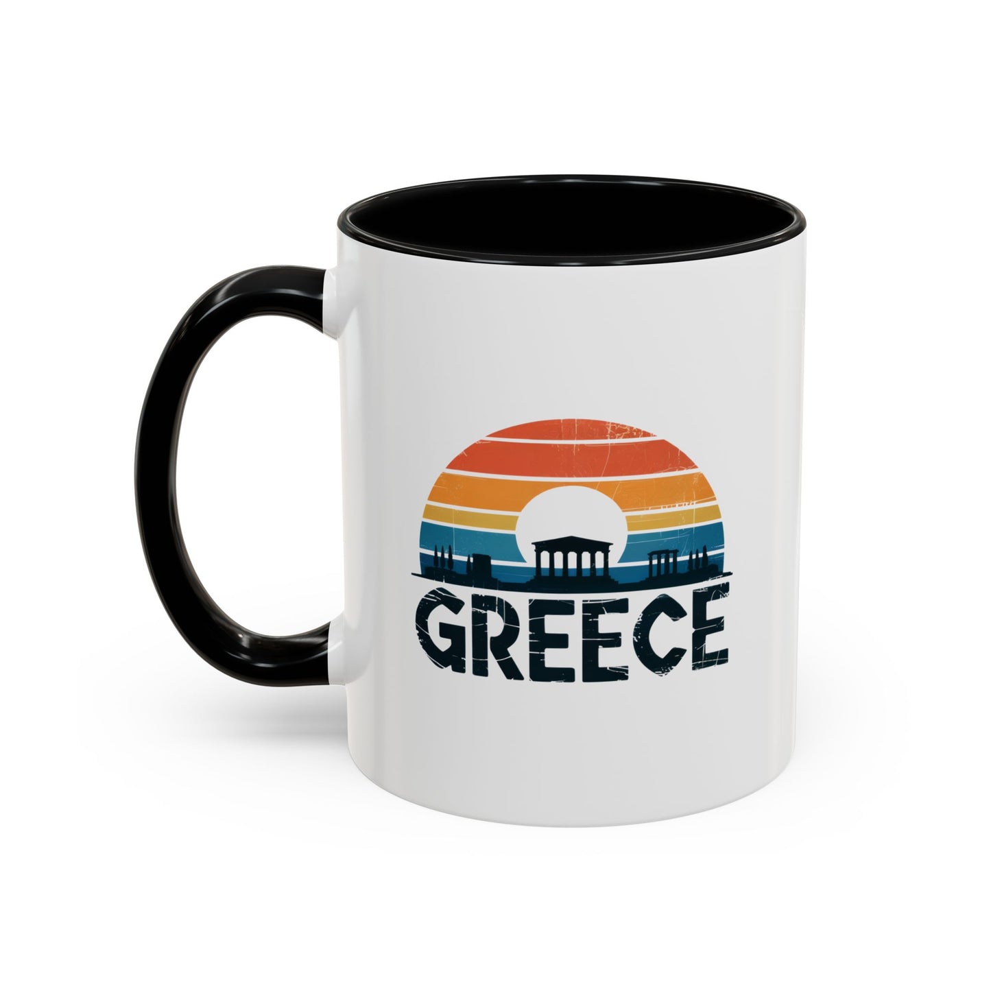 Greece Sunset Accent Coffee Mug - Perfect for Travel Lovers, Gifts for Her, Cozy Mornings, Summer Vibes, Greek Decor