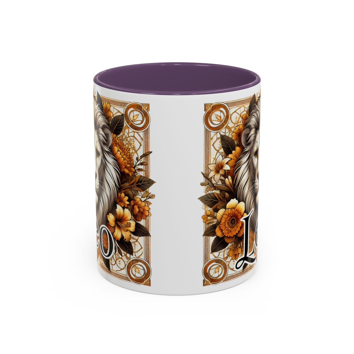 Leo Zodiac Accent Coffee Mug – Bold Floral Design for Astrology Lovers