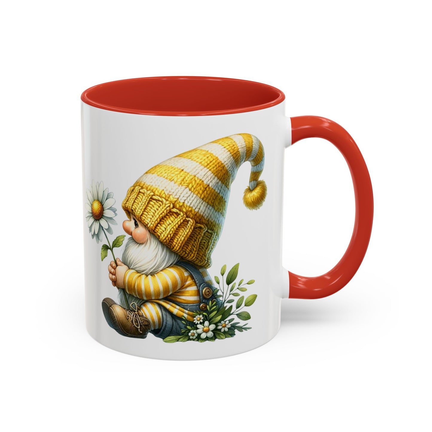 Whimsical Gnome Coffee Mug, Cute Gnome Cup for Garden Lovers, Spring Decor, Gift for Her, Coffee Lover's Mug, Unique Flower Mug