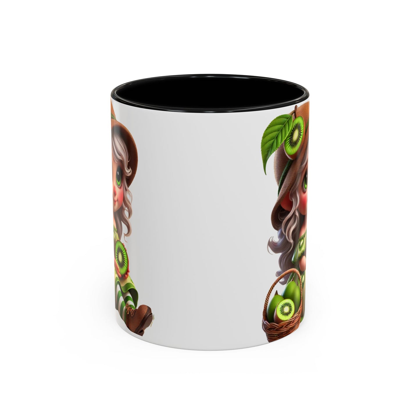 Whimsical Kiwi Accent Coffee Mug - Adorable Greenery Design for Nature Lovers