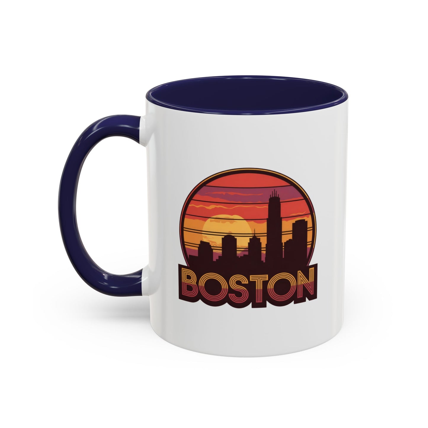 Boston Sunset Accent Coffee Mug, Unique Gift for Boston Lovers, Travel Souvenir, Home Decor, Coffee Lover's Gift, 11oz 15oz Options