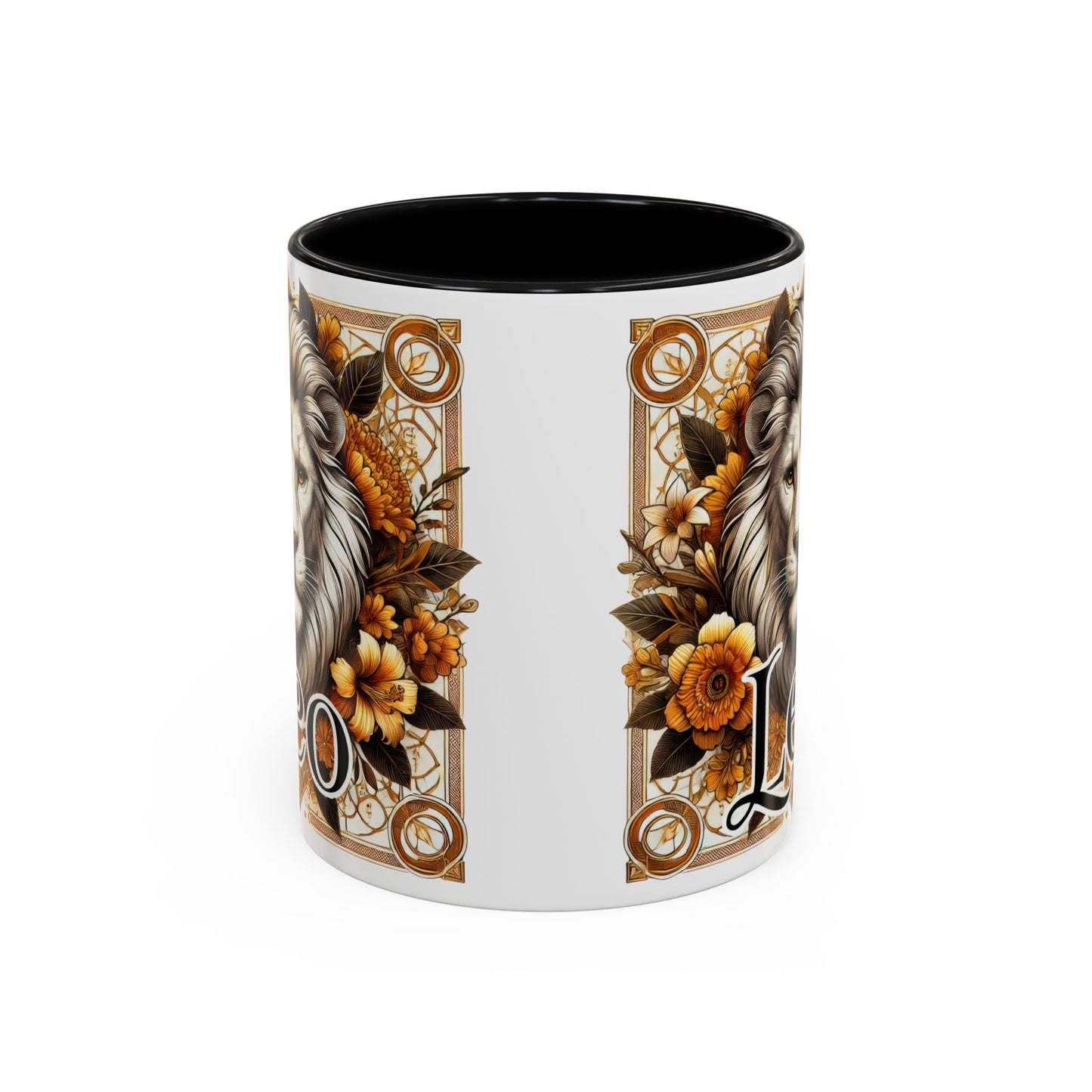 Leo Zodiac Accent Coffee Mug – Bold Floral Design for Astrology Lovers