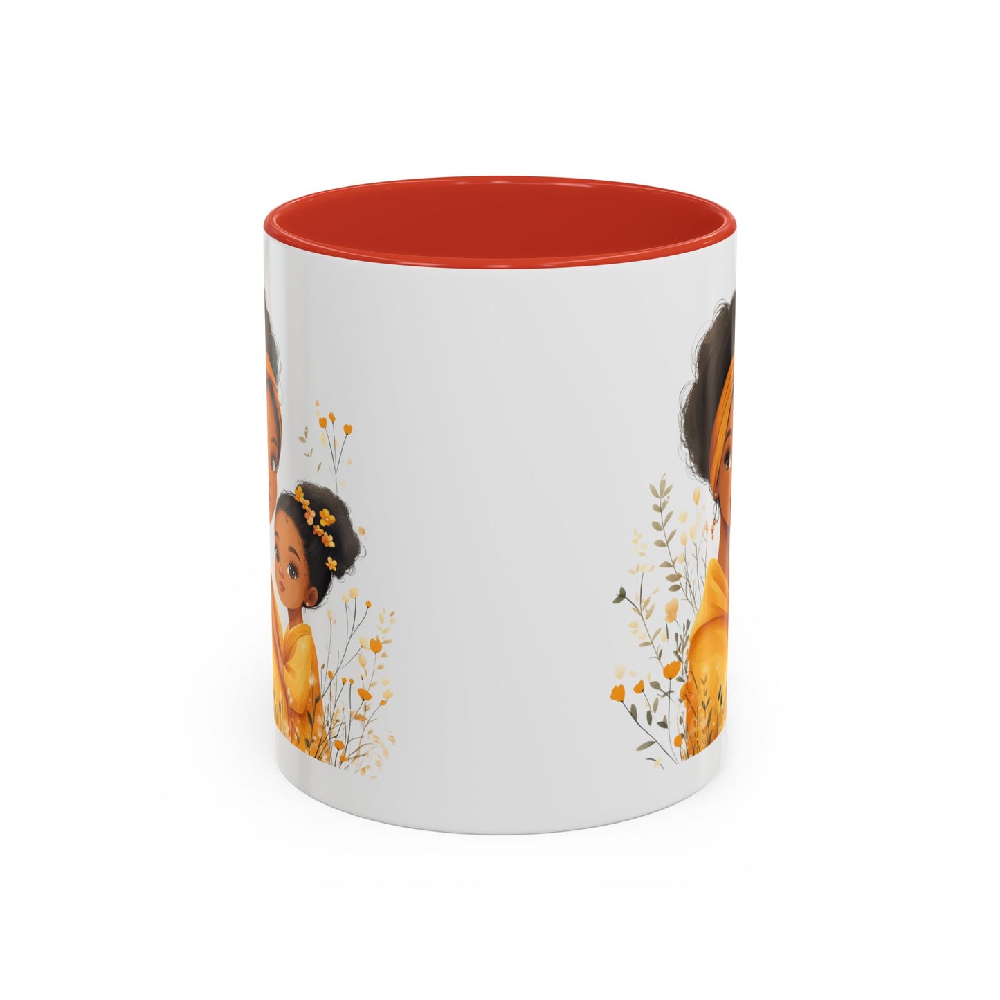 Cozy Mother & Child Coffee Mug, Floral Coffee Cup, Gift for Mom, Tea Lover’s Mug, Cute Mom Mug