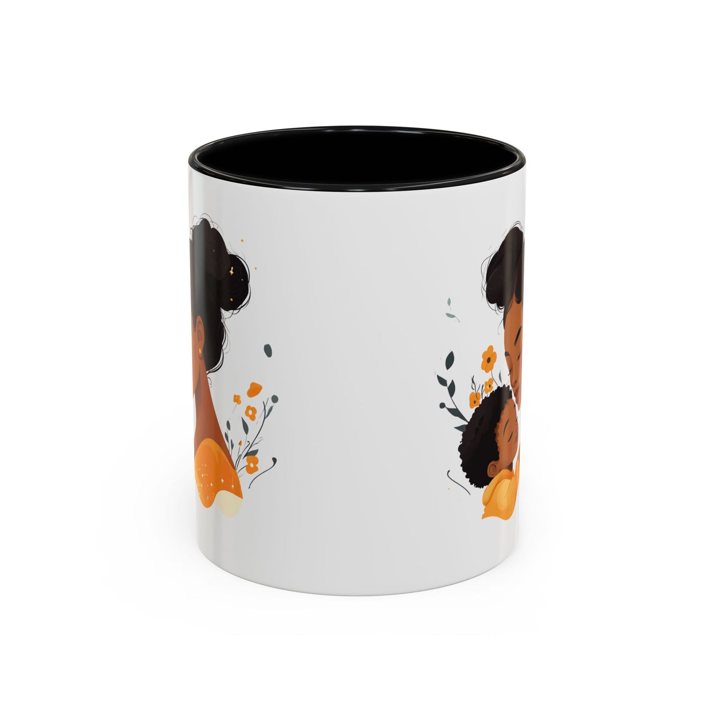 Mother and Child Accent Coffee Mug, Inspirational Drinkware, Gift for Mothers Day, Cute Family Mug, Cozy Coffee Cup, Loving Bond Mug