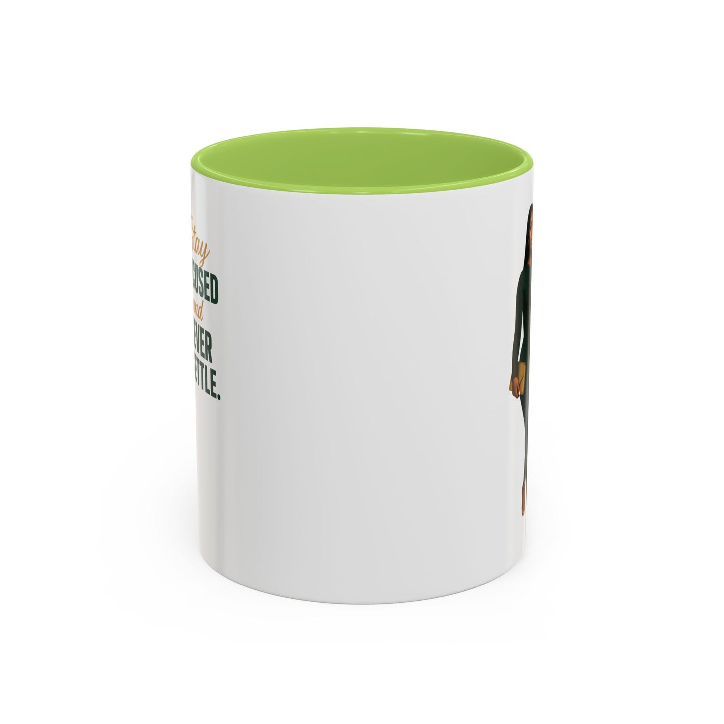 Motivational Accent Coffee Mug - Stay Focused and Never Settle | Inspirational Gift, Coffee Lover, Office Decor, Home Kitchen