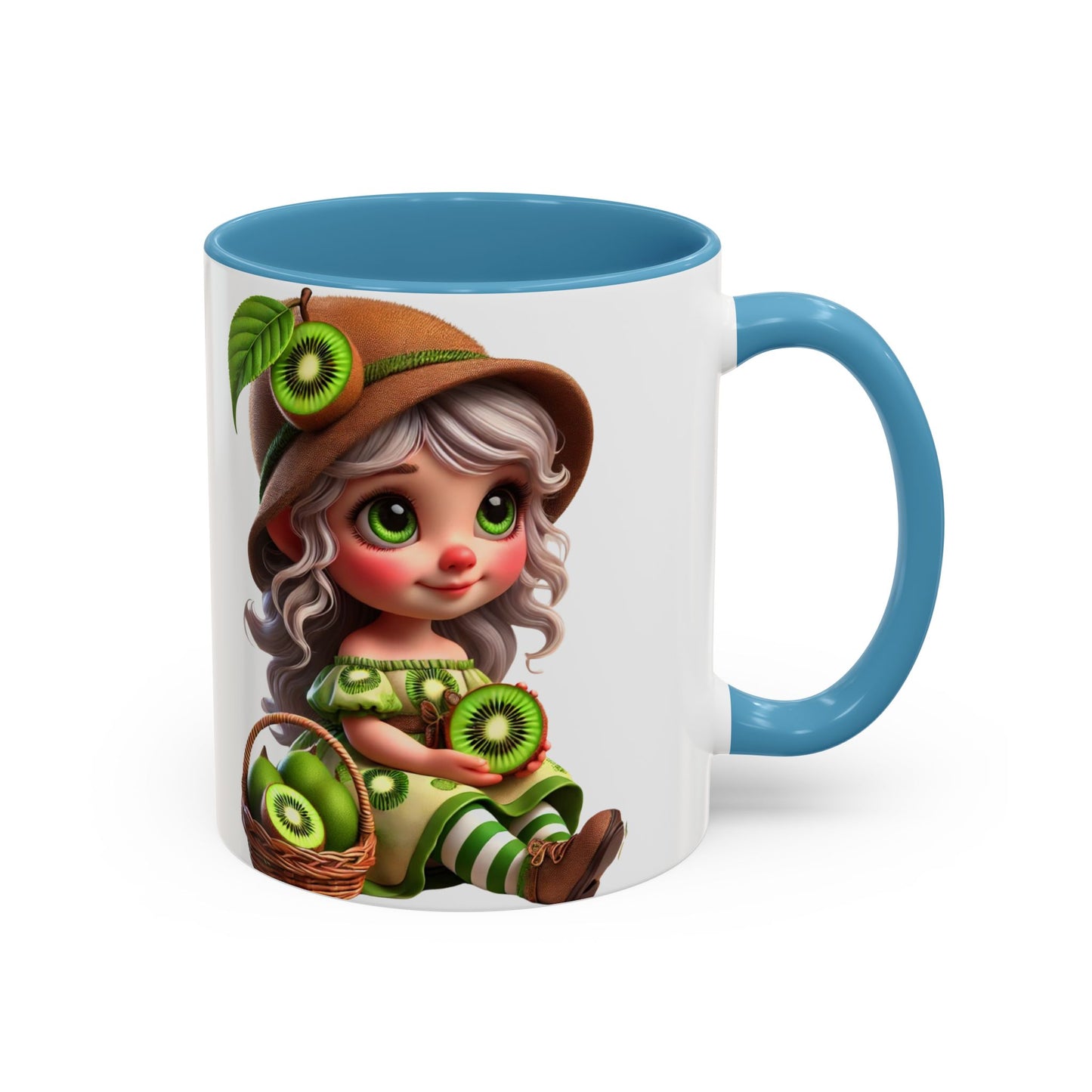 Whimsical Kiwi Accent Coffee Mug - Adorable Greenery Design for Nature Lovers