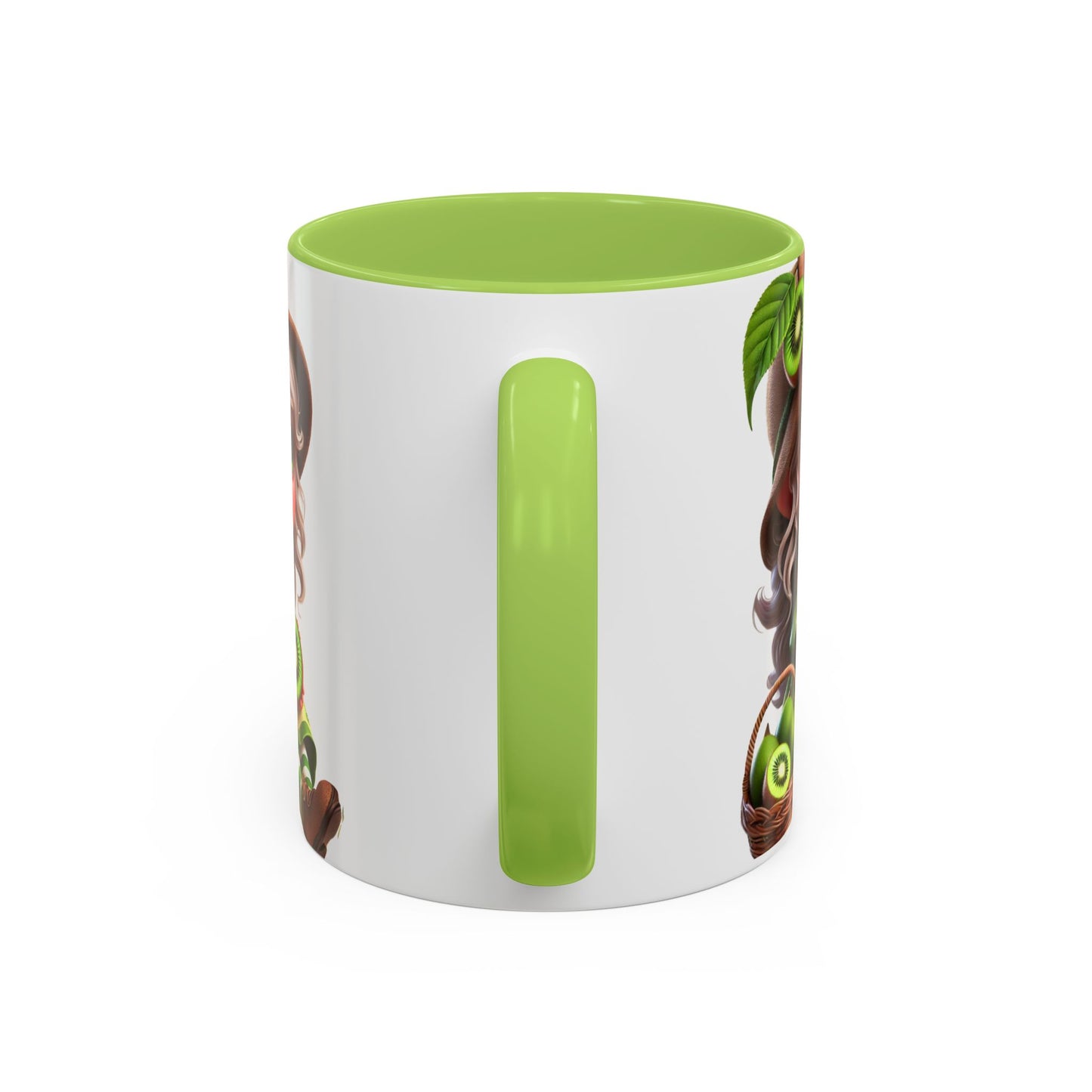 Whimsical Kiwi Accent Coffee Mug - Adorable Greenery Design for Nature Lovers