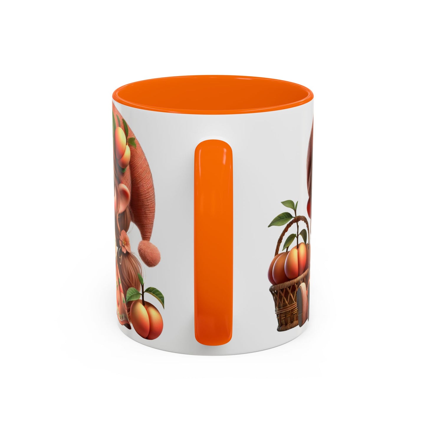 Cute Peach Character Accent Coffee Mug - Ideal for Cozy Mornings