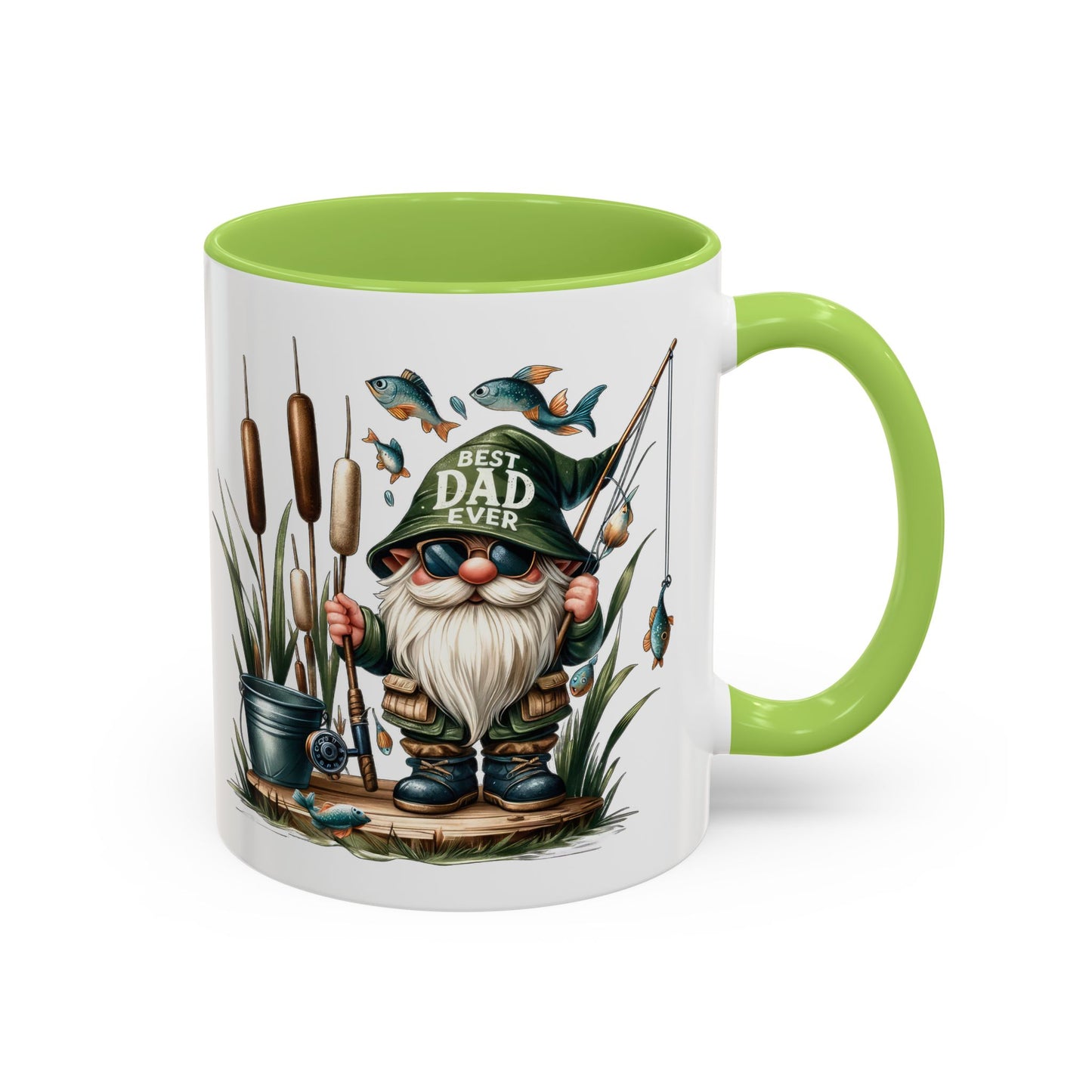 Fishing Gnome Coffee Mug, Best Dad Ever, Father's Day Gift, Dad's Mug, Gnome Decor, Outdoor Lover's Cup