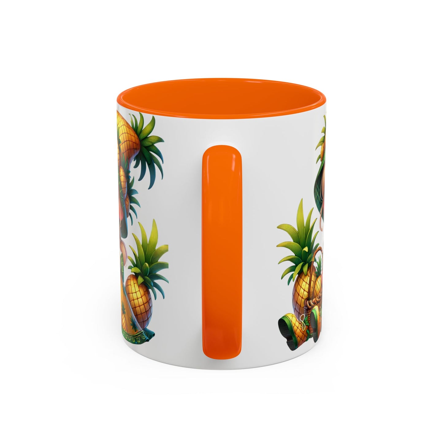 Pineapple Paradise Accent Coffee Mug - Cute Tropical Design, 11oz & 15oz