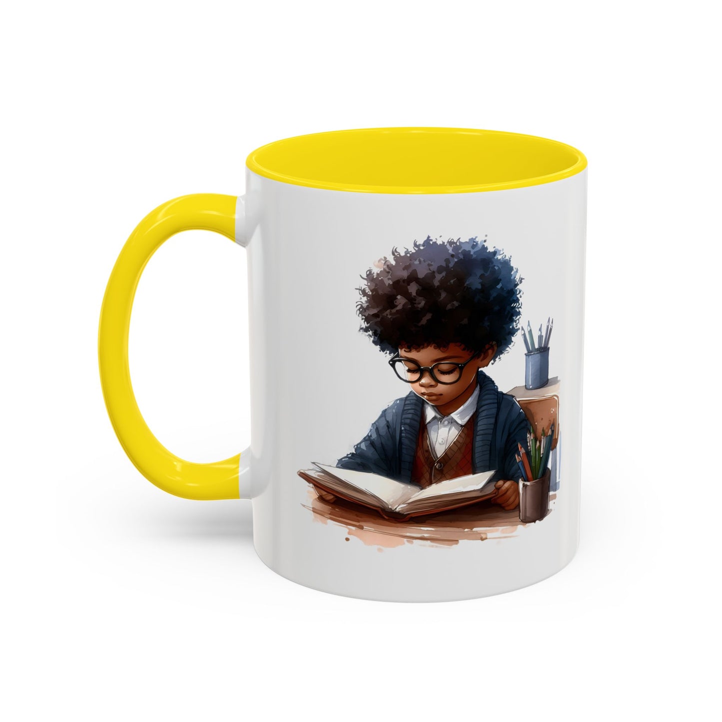 Studious Kid Accent Coffee Mug | Reading Gift for Book Lovers | Unique Office Decor | Fun Drinkware | Educational Present
