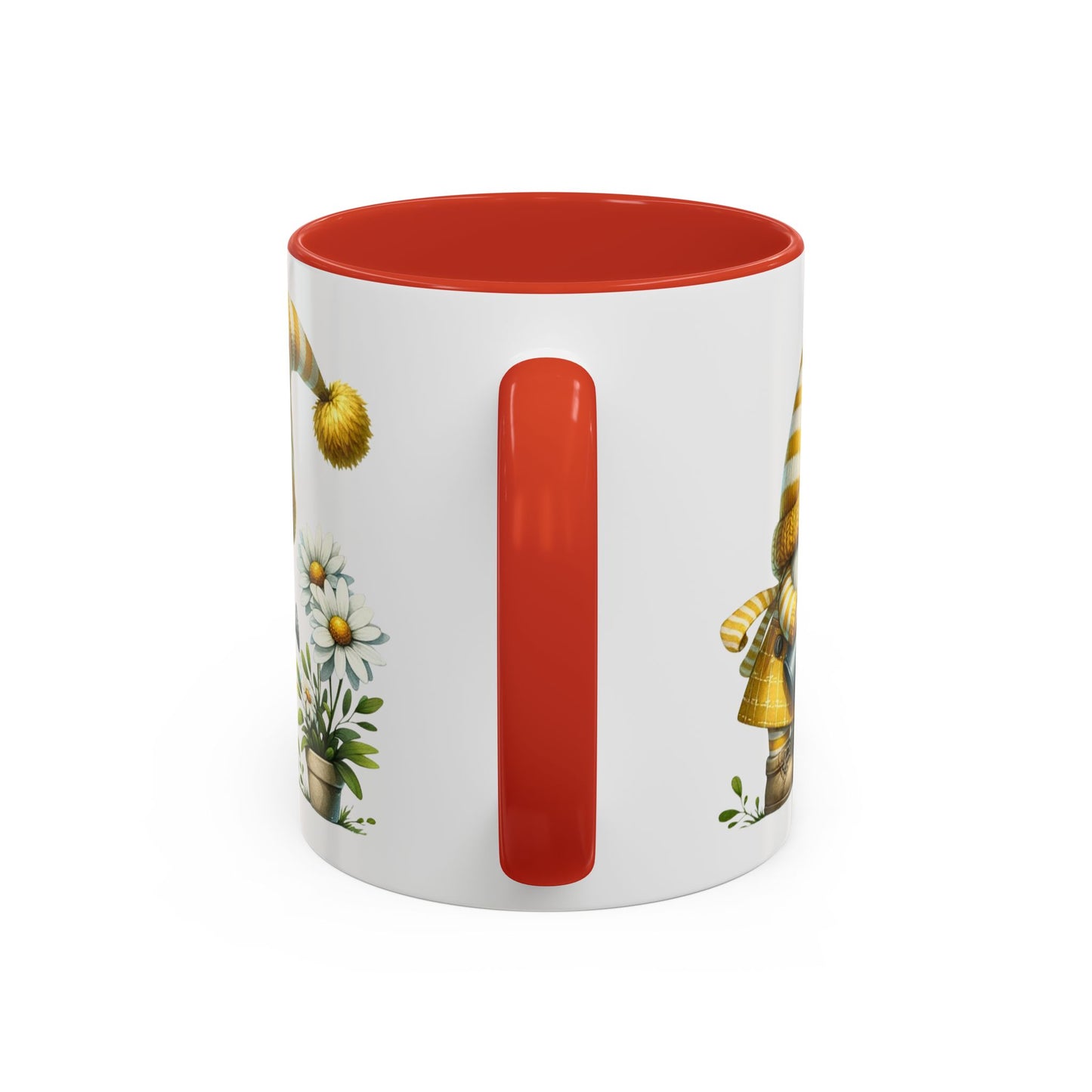 Charming Gnome Accent Coffee Mug, Cute Nature Decor, Garden Lover Gift, Springtime Coffee Cup, Whimsical Kitchenware