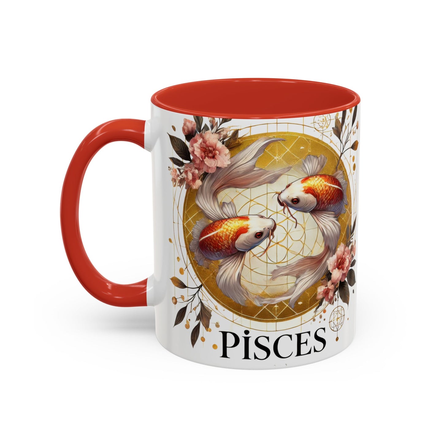 Pisces Goldfish Accent Coffee Mug – Zodiac Astrology Gift for Fish Lovers