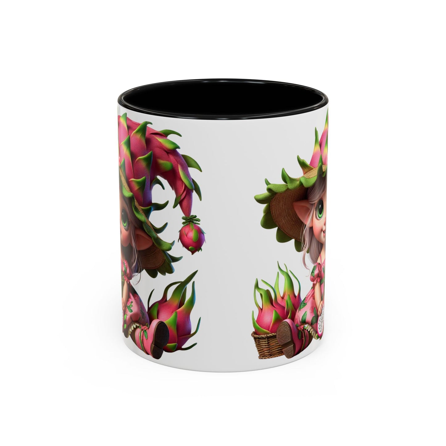 Whimsical Dragon Fruit Character Coffee Mug - Perfect for Plant Lovers & Fantasy Fans