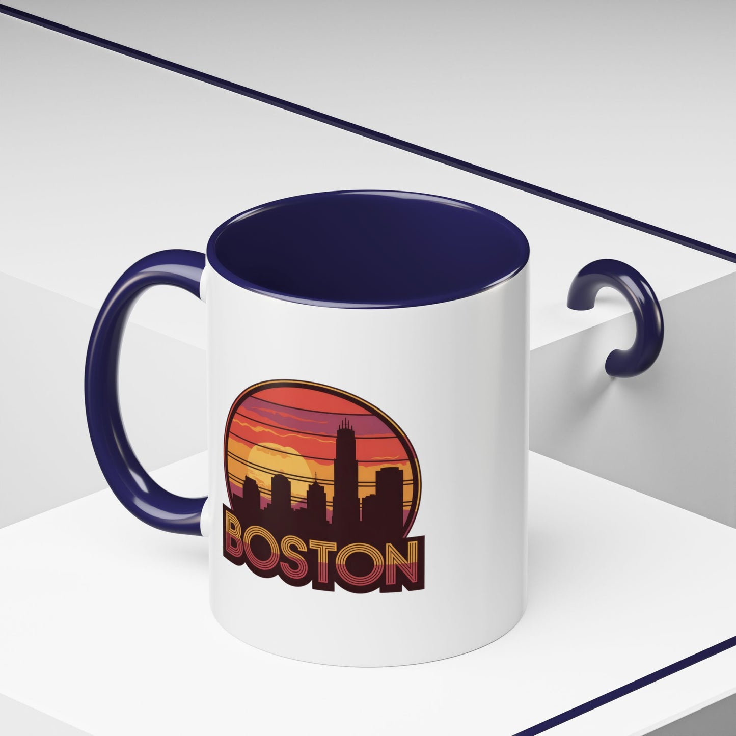 Boston Sunset Accent Coffee Mug, Unique Gift for Boston Lovers, Travel Souvenir, Home Decor, Coffee Lover's Gift, 11oz 15oz Options