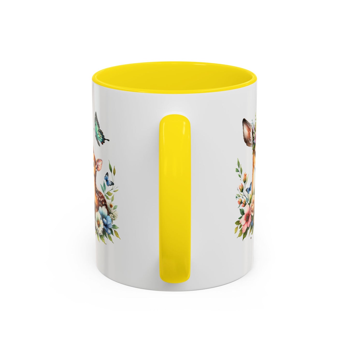 Charming Forest Friends Mug, Gift for Nature Lovers, Cute Coffee Mug, Deer and Floral Design, Mother's Day Present