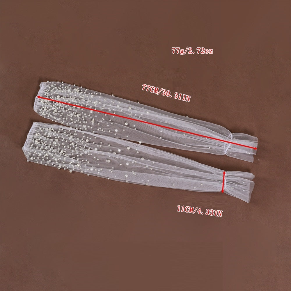 High-grade Pearl Mesh Oversleeves Detachable Plus Sleeves Two-way Wear Wedding Accessories