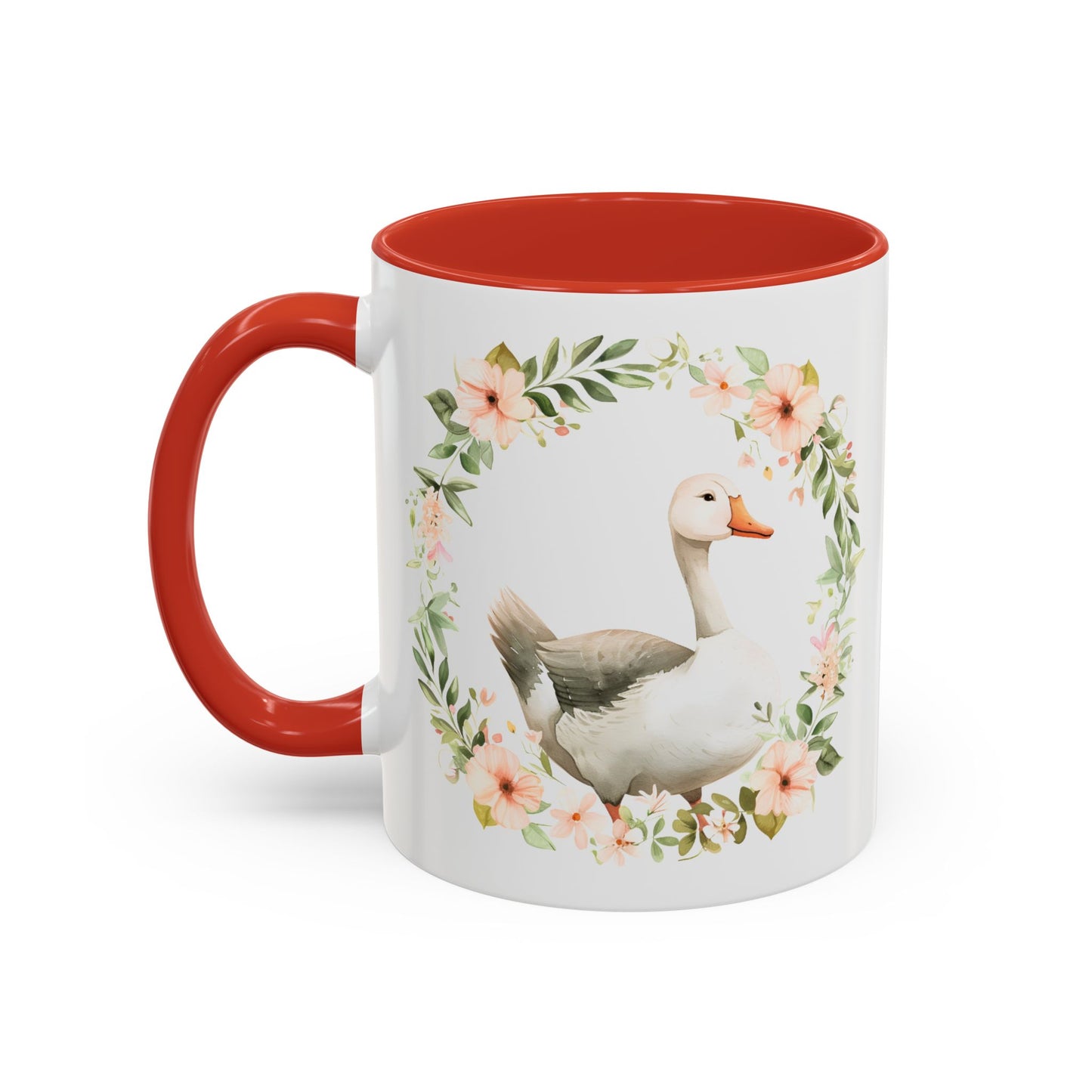 Floral Goose Accent Coffee Mug | Nature Lover Gift, Home Decor, Coffee Lover, Office Mug, Mother's Day Gift