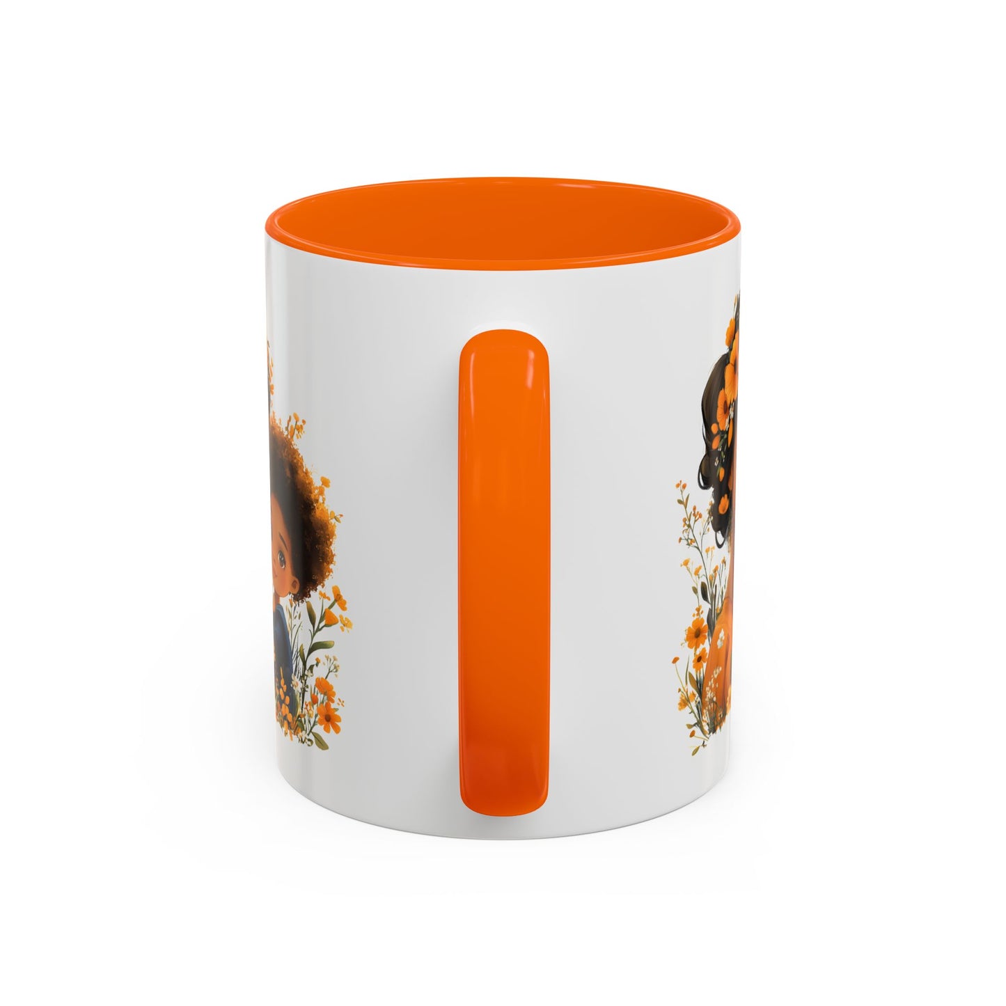 Floral Family Accent Coffee Mug - Mother's Day Gift, Cute Mug for Kids, Floral Design, Spring Decor, Family Bonding