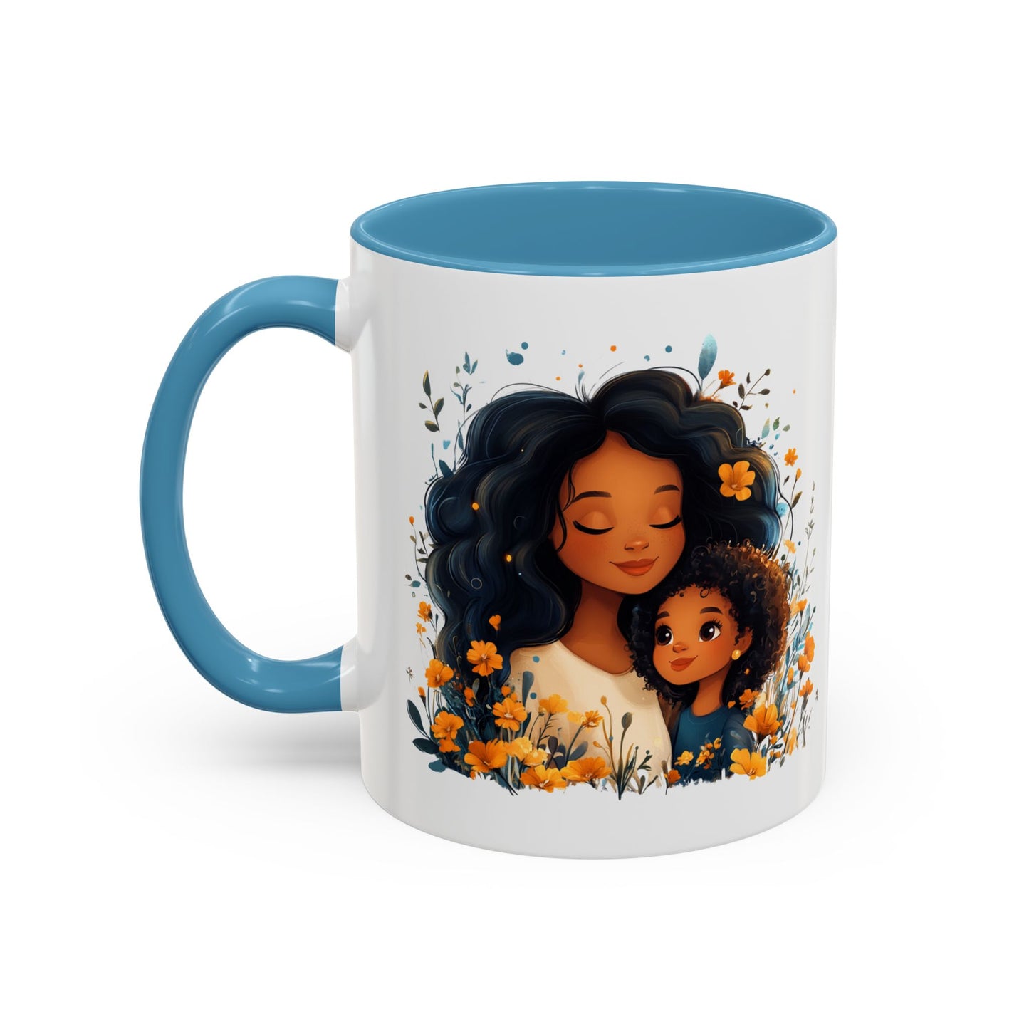 Floral Mom and Daughter Coffee Mug, Mother's Day Gift, Family Bonding, Tea Cup, Inspirational Mug, Cozy Drinkware