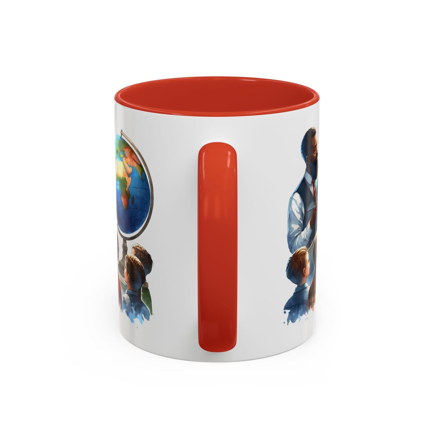 World Teacher Accent Coffee Mug - Inspiring Gift for Educators, Classroom Decor, Study Sessions, Teacher Appreciation, Travel Enthusiasts