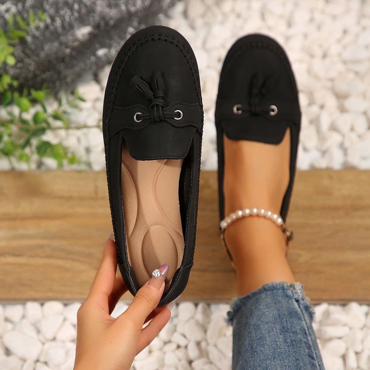 Women's Round Head Loafers Fashion Non-slip Soft Comfortable Flats Shoes Store Hive UNIjuntos