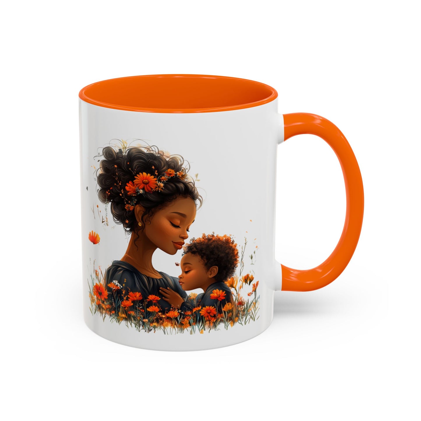 Floral Mom and Child Coffee Mug - Perfect Gift for Mother's Day, Family Moments, Tea Lover, Floral Decor, Kitchenware