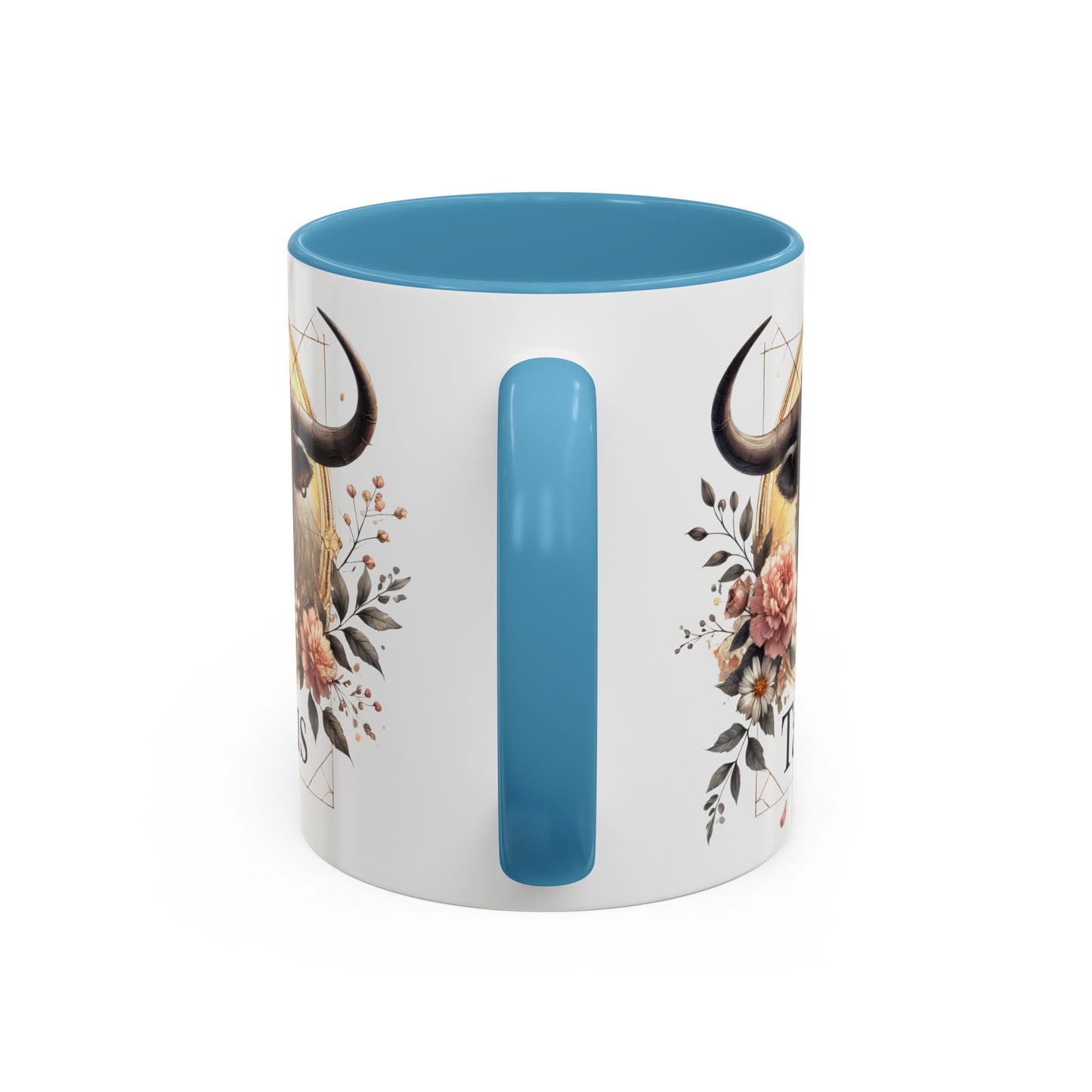 Taurus Floral Accent Coffee Mug | Astrology Gift for Taurus Fans | Office, Birthday, Zodiac Decor, Personalized Mug, Home & Kitchen