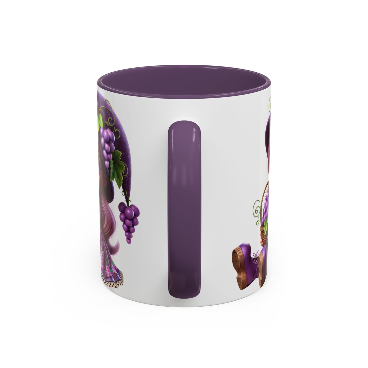 Whimsical Grape Girl Coffee Mug - Fun 11oz & 15oz Accent Mugs for Kids and Wine Lovers