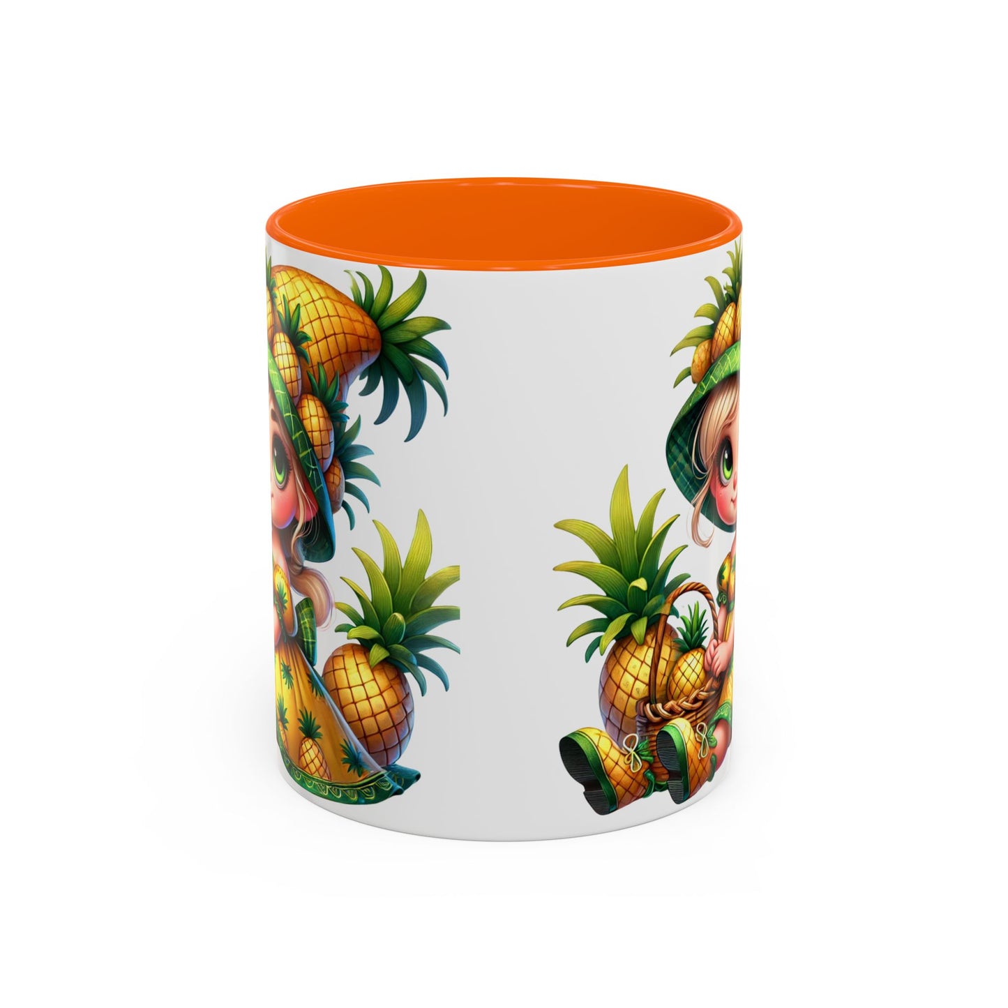 Pineapple Paradise Accent Coffee Mug - Cute Tropical Design, 11oz & 15oz