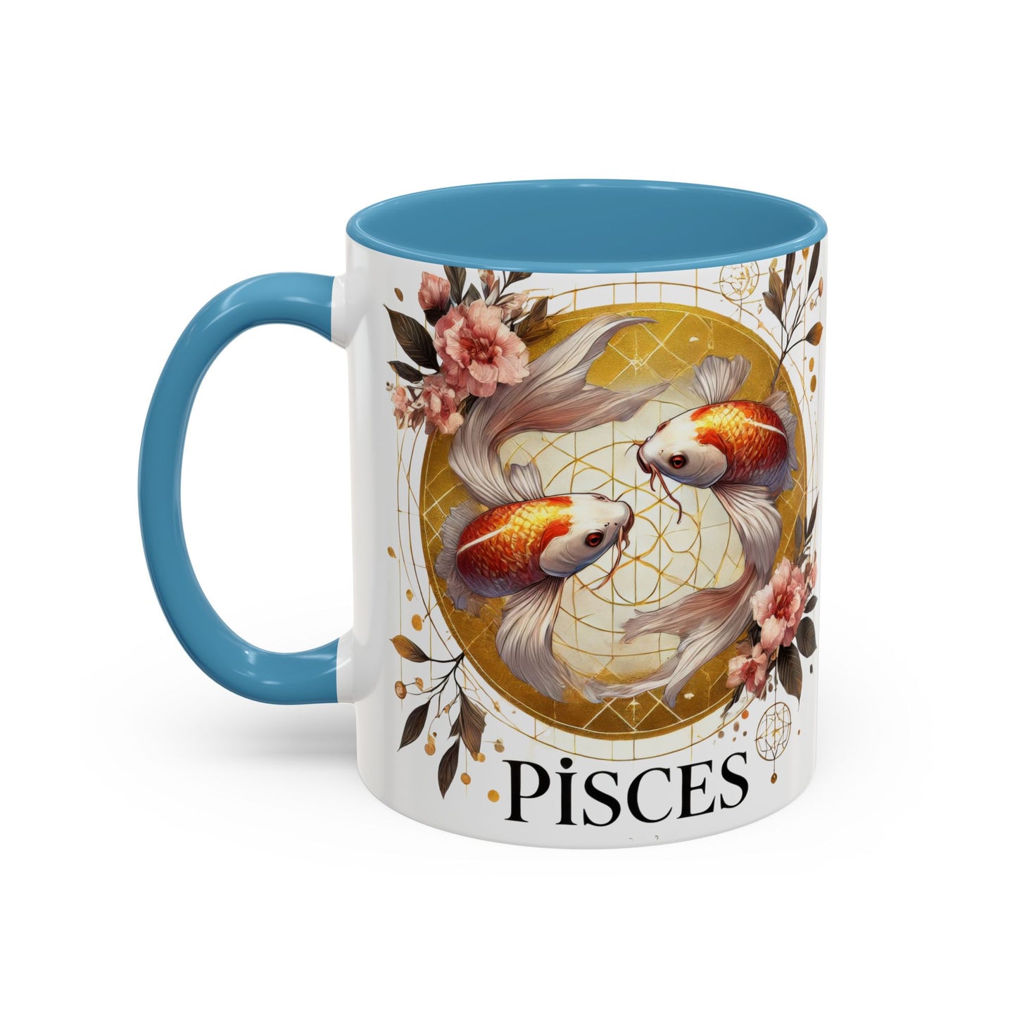 Pisces Goldfish Accent Coffee Mug – Zodiac Astrology Gift for Fish Lovers