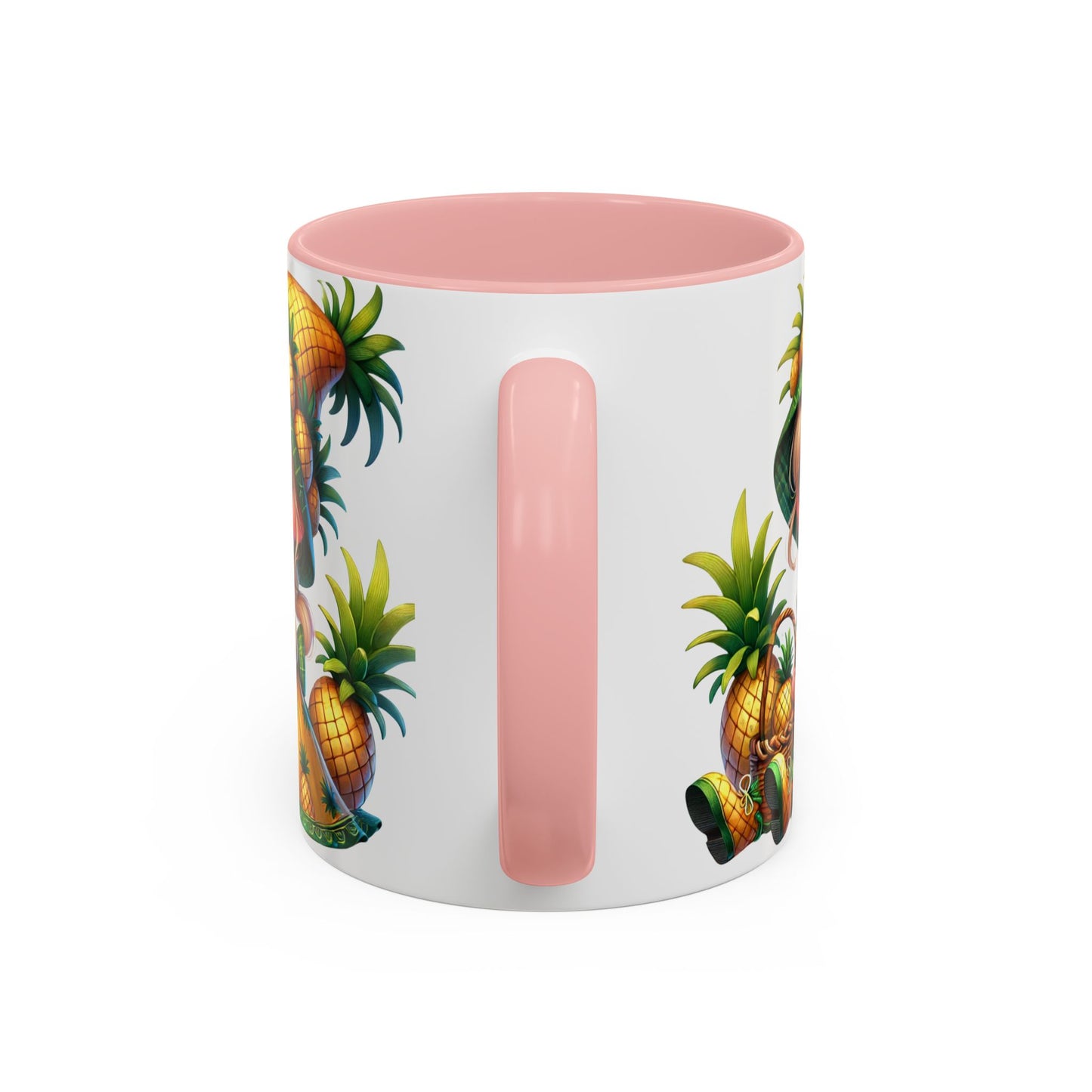 Pineapple Paradise Accent Coffee Mug - Cute Tropical Design, 11oz & 15oz