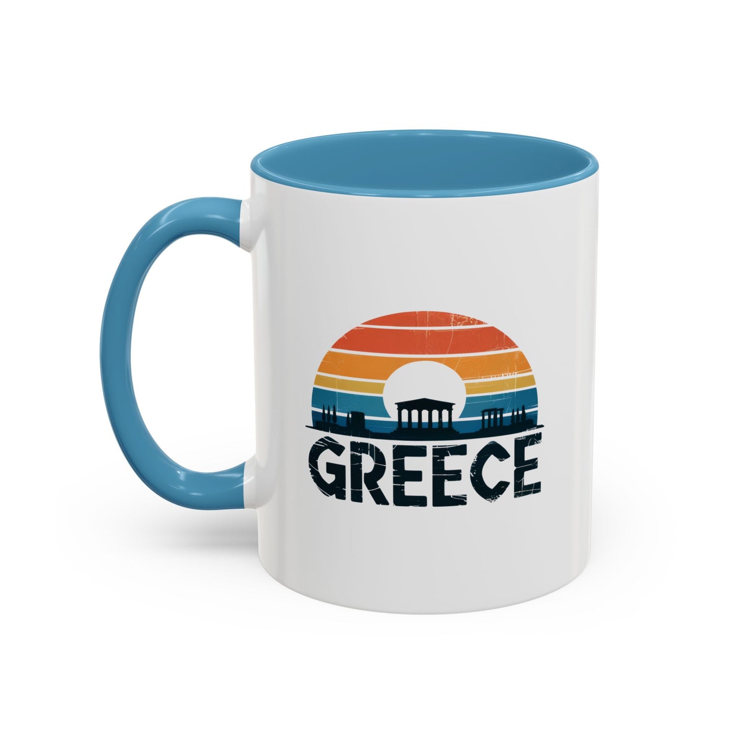 Greece Sunset Accent Coffee Mug - Perfect for Travel Lovers, Gifts for Her, Cozy Mornings, Summer Vibes, Greek Decor